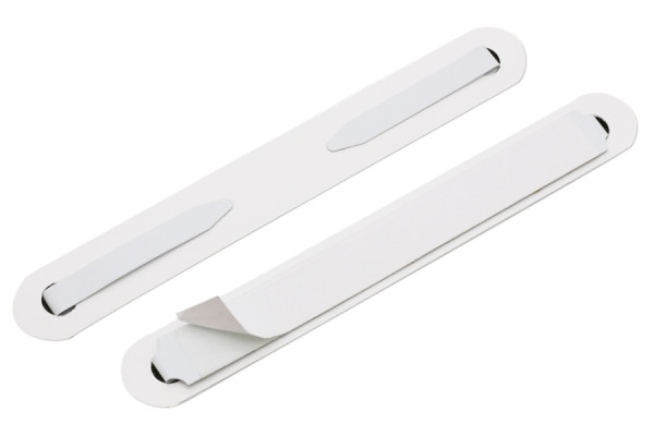 SK-Heftmechaniken, Zungen nach innen, Deckleiste 95 x 12 mm, weiss