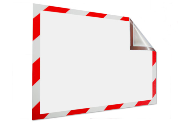 Magneettiset infokehykset DIN A4 -kokoisille papereille, 229 x 315 mm, punavalkoinen