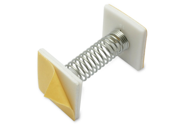 Koristeellinen jousipainike, 30 mm, valkoinen, 2 kiinnityspinnalla