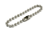 Kuulaketjut lukolla, <BR>2,4 mm Ø, nikkelöidyt