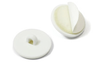 Liimanappi lenkillä,<BR>halkaisija 20 mm, <BR>muovi, valkoinen