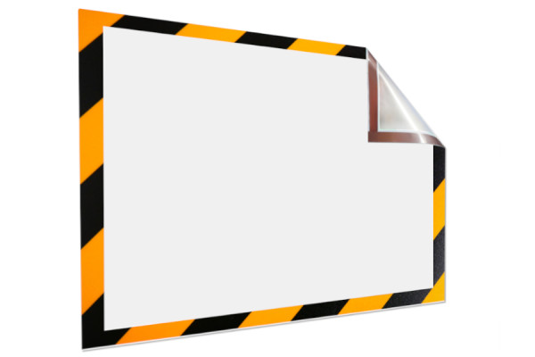 Magneettiset infokehykset DIN A4 -kokoisille, 229 x 315 mm, musta-keltainen