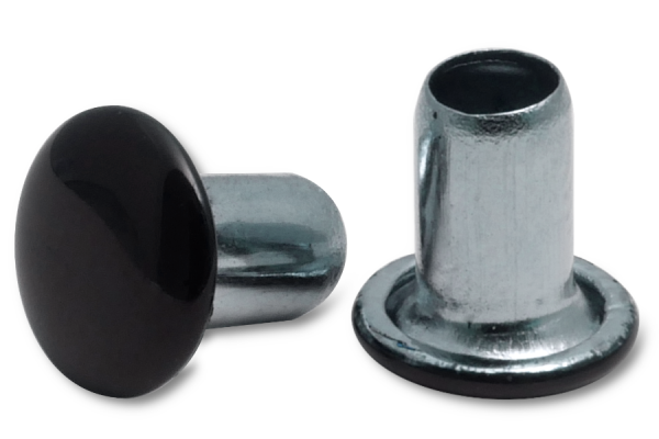Niitit, varsi Ø 3,8 mm, galvanoitu pää Ø 7 mm, pää mustaksi maalattu